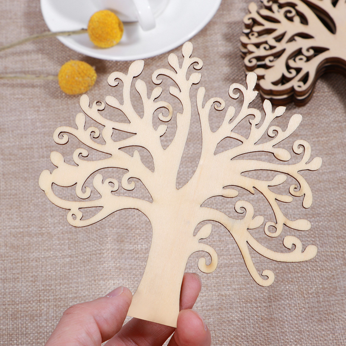 10Pcs Raw Wood Tree Craft Slic - огляд і ціна Christmas Craft Embellishment
