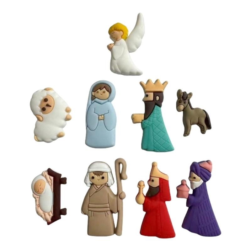 652F 9Pieces Nativity Scene Ch - огляд і ціна Christmas Craft Embellishment