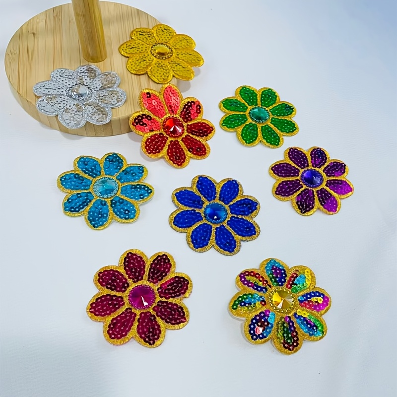 10Pcs Flower Sequined Applique - огляд і ціна Applique Patch Flower