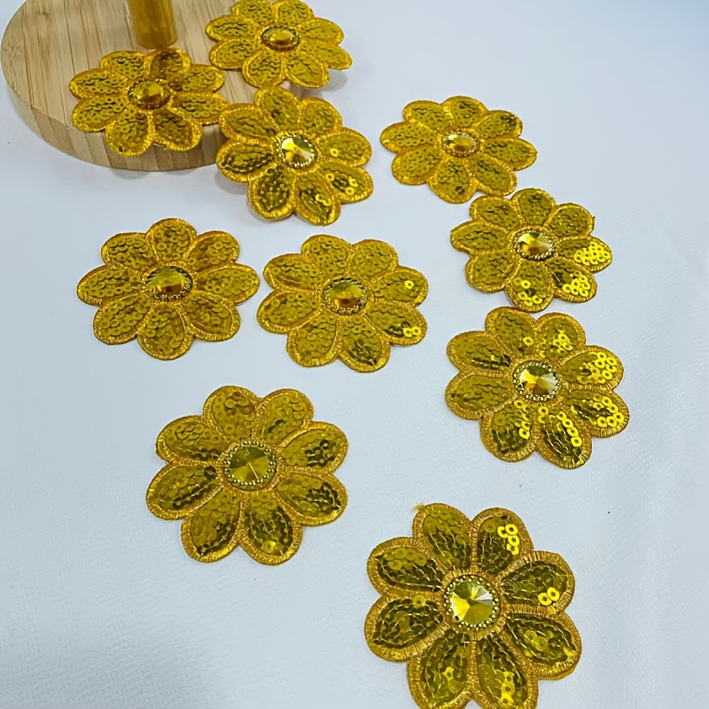 10Pcs Flower Sequined Applique - огляд і ціна Applique Patch Flower