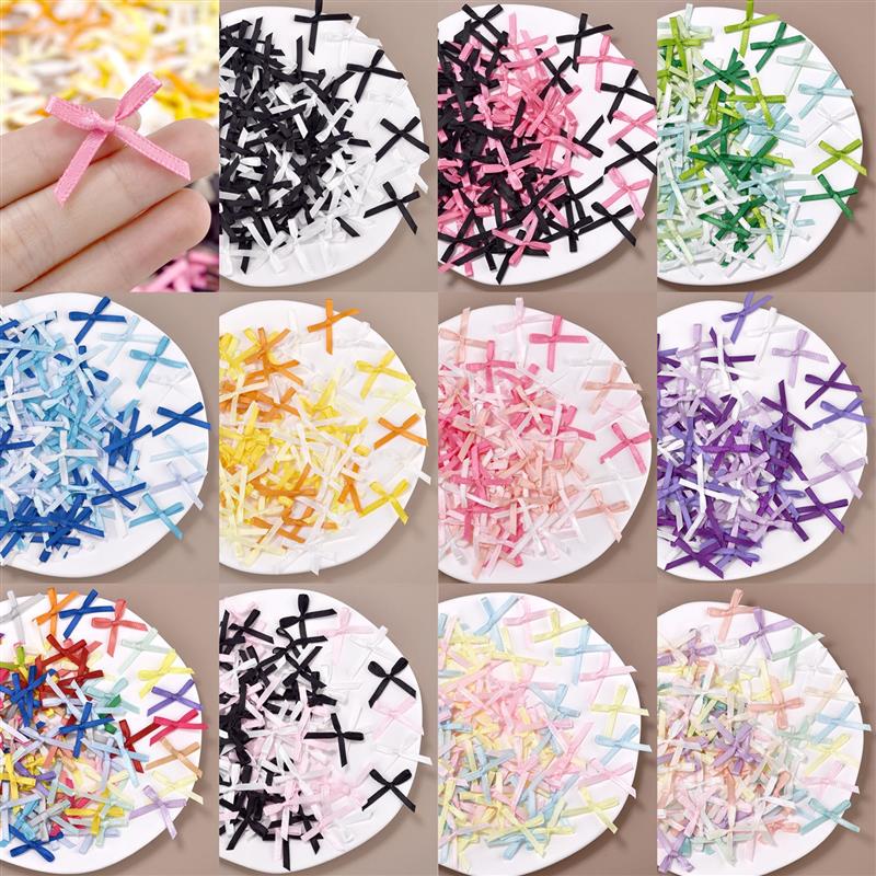 100Pcs 3mm Ribbons Mini Satin  - огляд і ціна Christmas Craft Embellishment