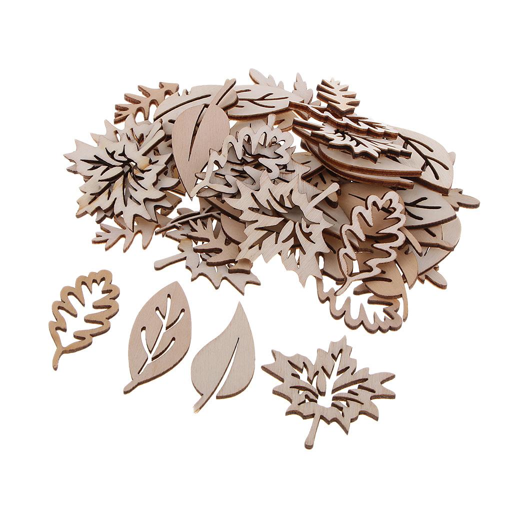 50 Pieces Wooden Leaves Embell - огляд і ціна Christmas Craft Embellishment