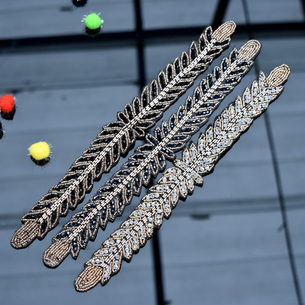 Long leaves leaf handmade appl - огляд і ціна Beaded Trim Fringe