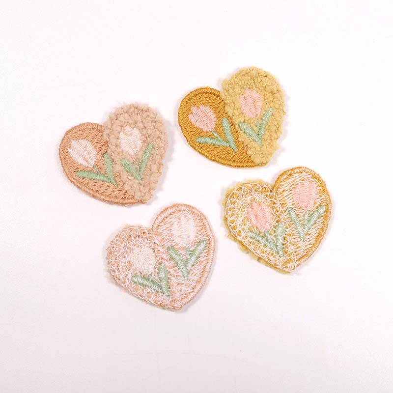 10PCS Wool Plush Love Flower A - огляд і ціна Applique Patch Flower
