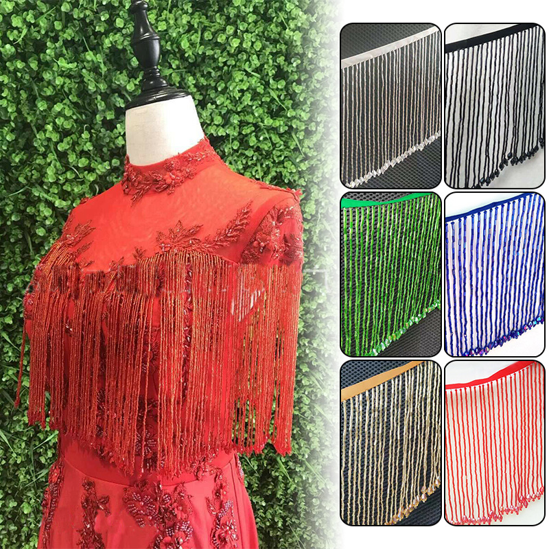 90x15cm Crystal Tassel Lace Be - огляд і ціна Beaded Trim Fringe