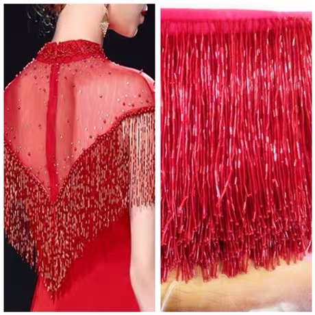 Silver Bead Fringe Trim For Ha - огляд і ціна Beaded Trim Fringe