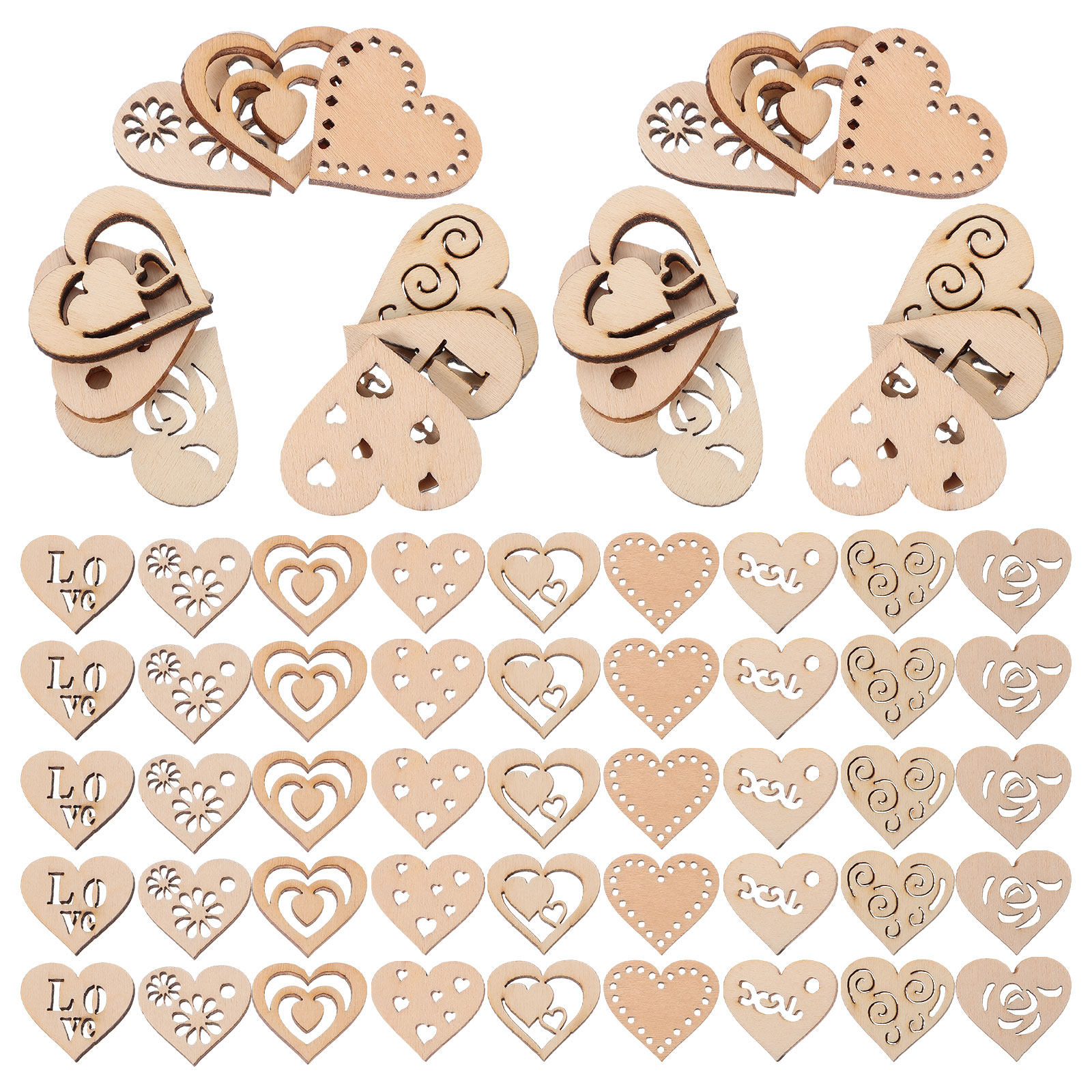 1Set Wooden Heart Slices Hangi - огляд і ціна Christmas Craft Embellishment