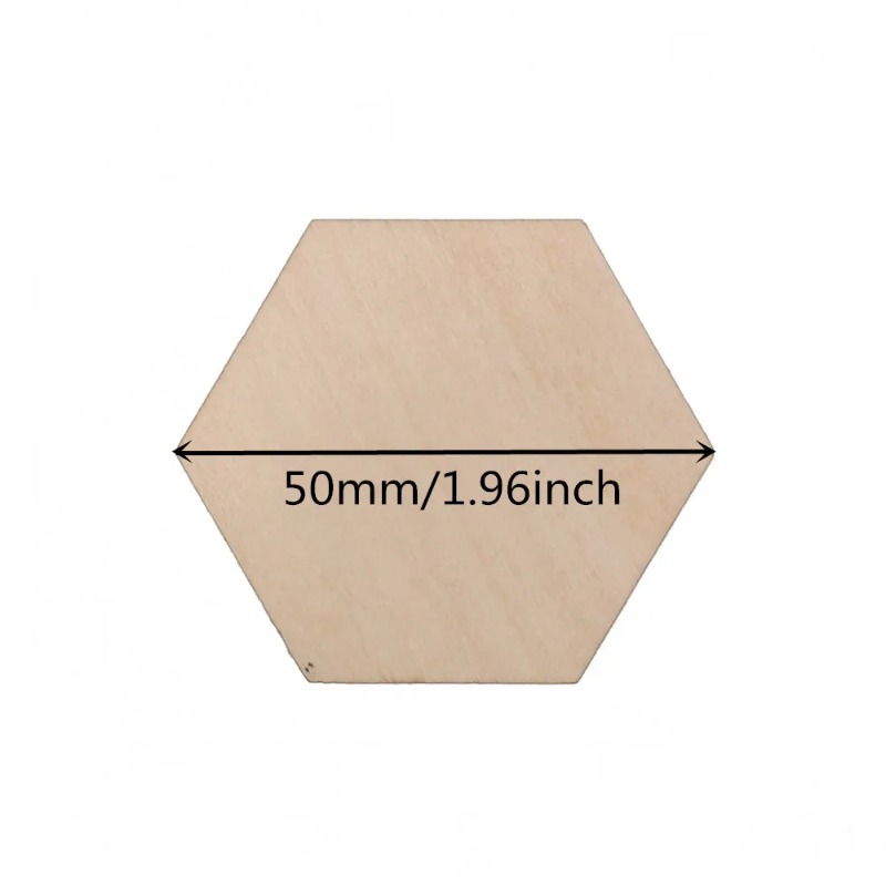 10-120mm Wooden Hexagon Blank  - огляд і ціна Christmas Craft Embellishment