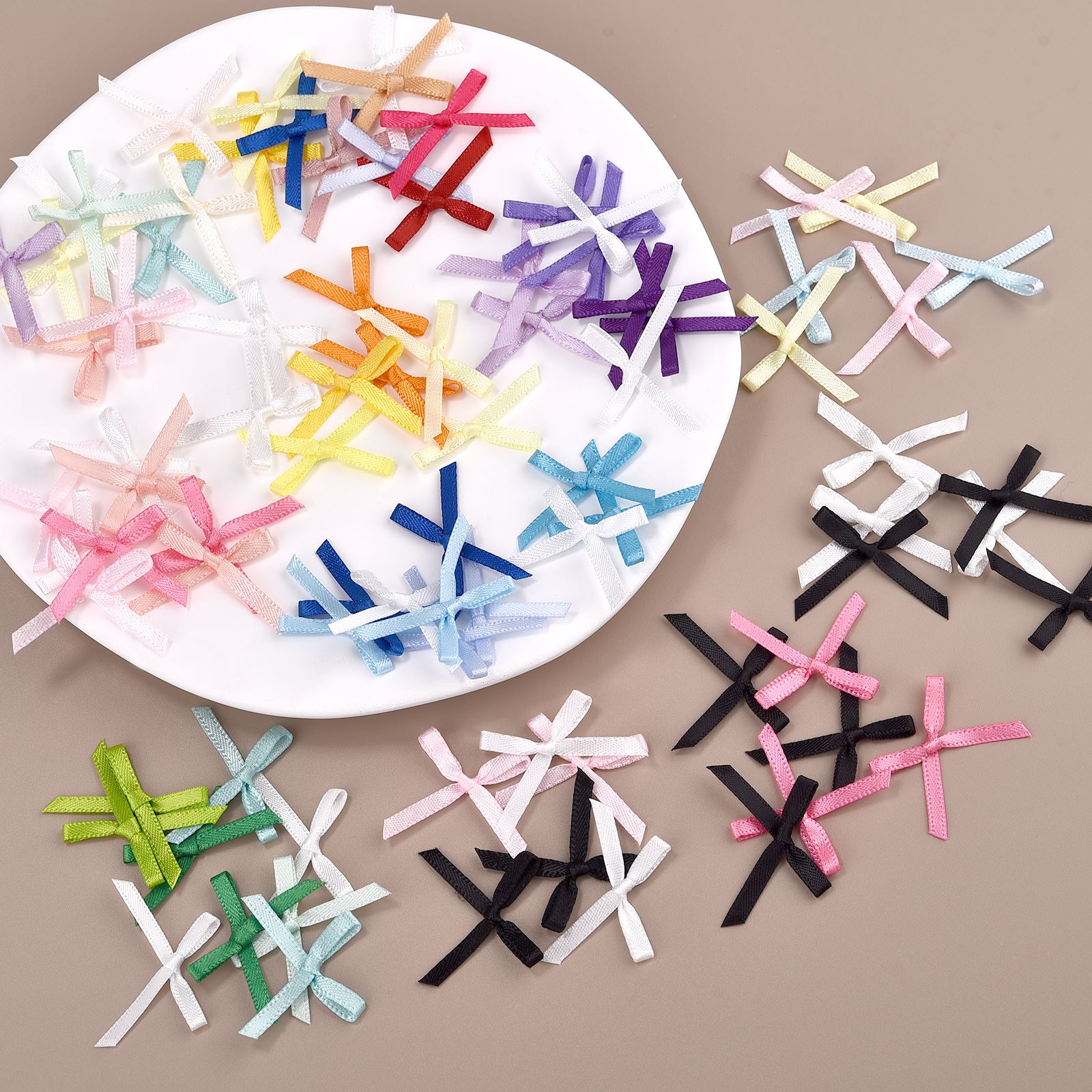 100Pcs 3mm Ribbons Mini Satin  - огляд і ціна Christmas Craft Embellishment