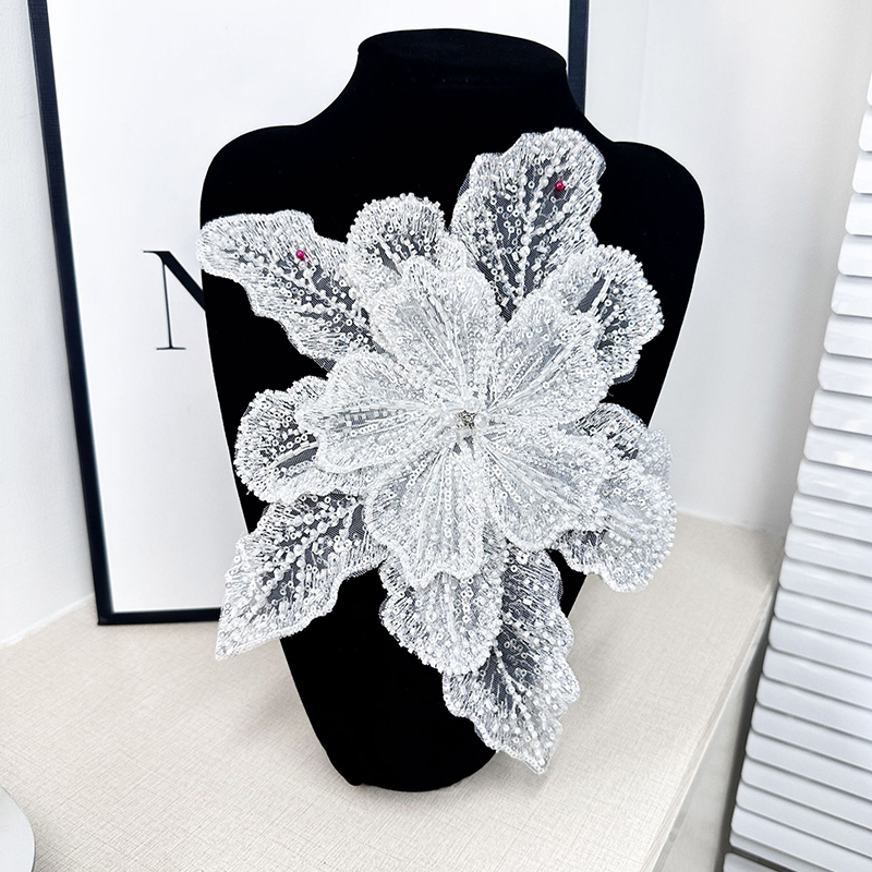 Sequin Beaded Flower Collar Ap - огляд і ціна Applique Patch Flower