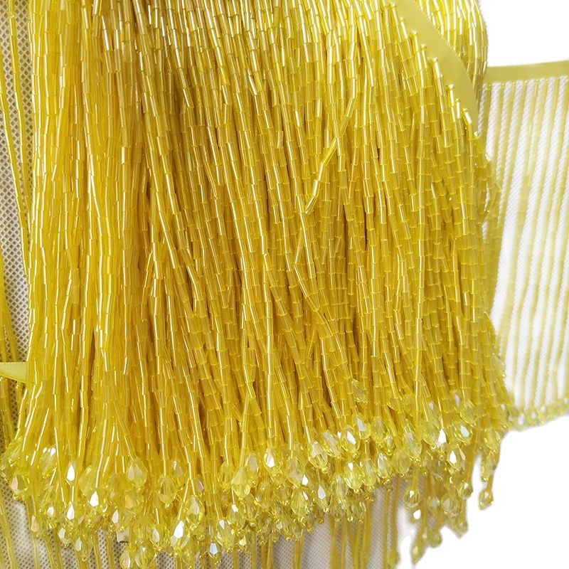 6 inches Wide Bugle Beads Crys - огляд і ціна Beaded Trim Fringe