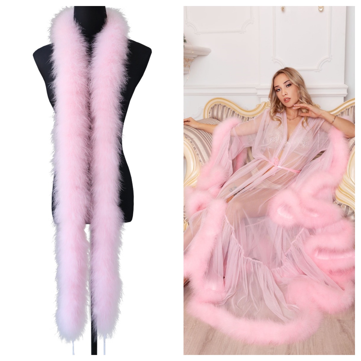 Natural Marabou Feather Trim 2 - огляд і ціна Feather Trim Marabou