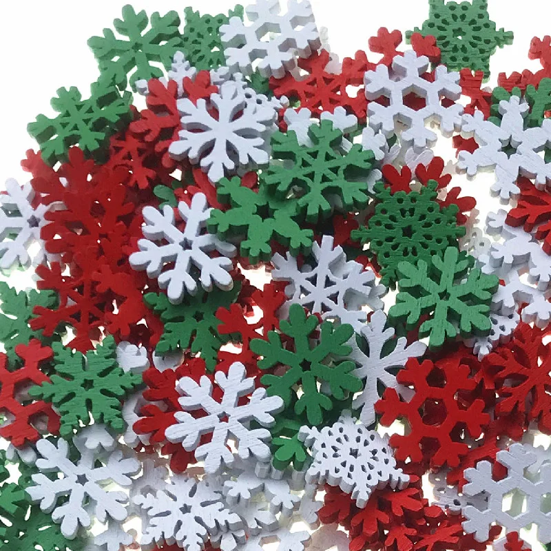 50PCS 20MM Mixed Color Wooden  - огляд і ціна Christmas Craft Embellishment