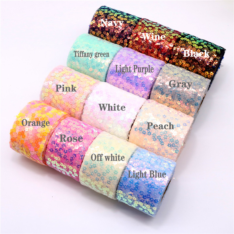 8cm 10cm 10 Yards Glitter Sequ - огляд і ціна Organza Ribbon Spool